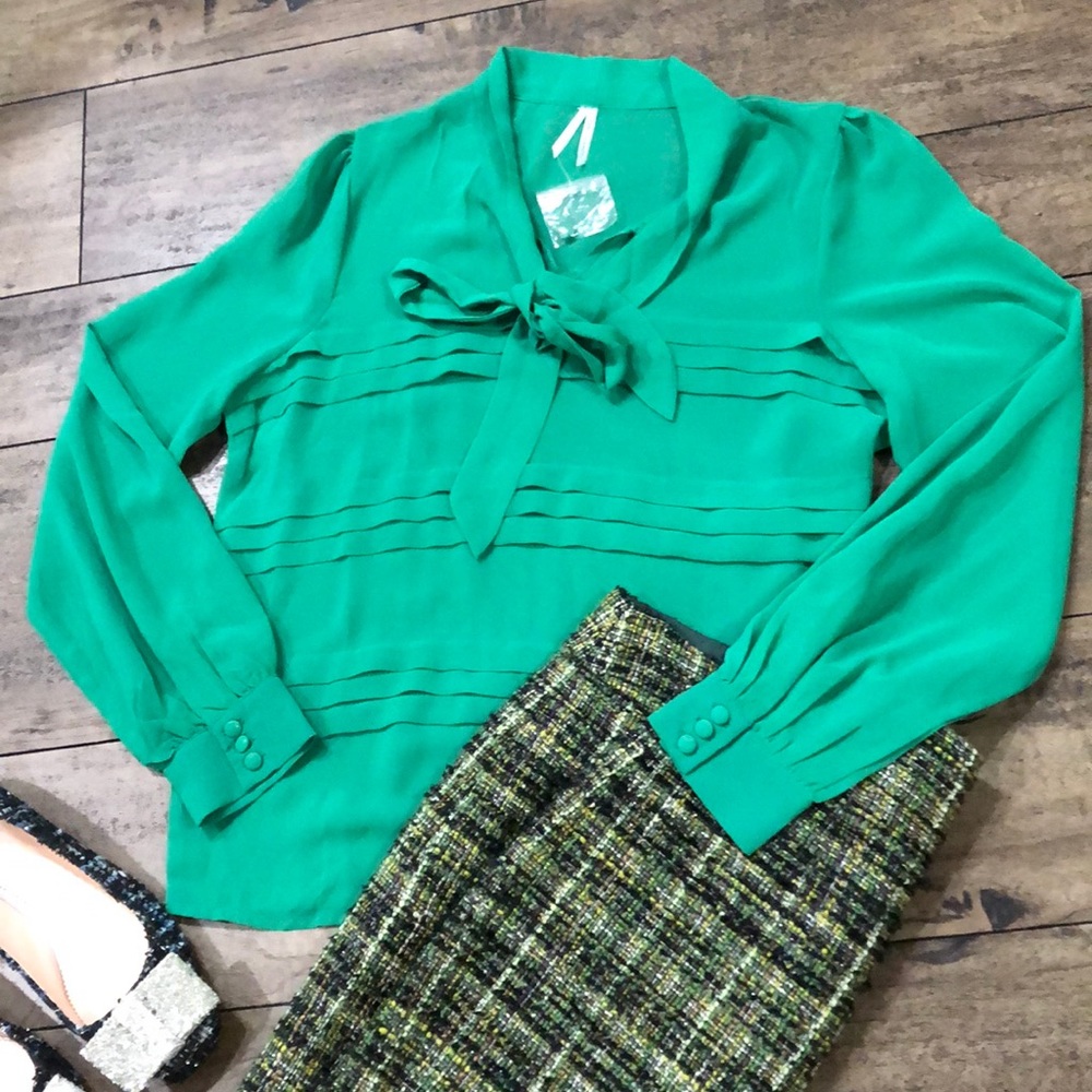 Green Bow Blouse